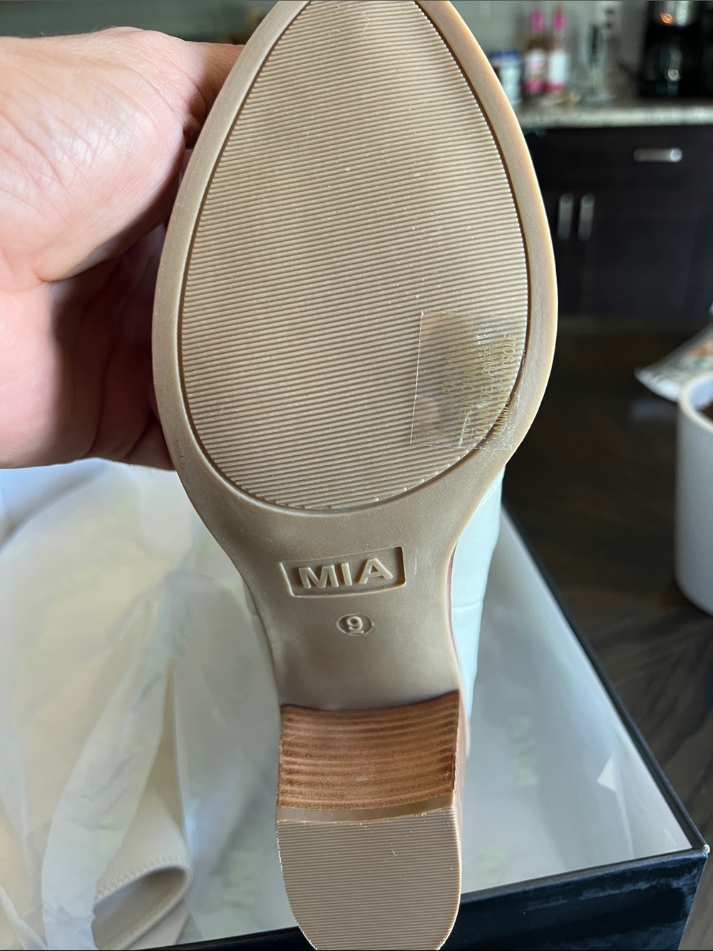 MIA Cream Leather Western-Style Heeled Boot - Picture 3 of 4
